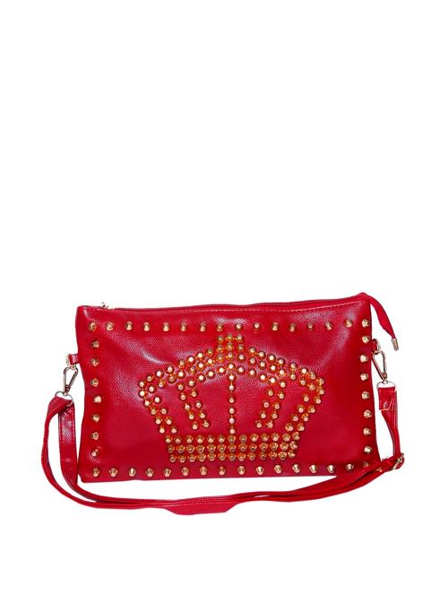 studded maroon purse - 71192 - Very Small Image - 1