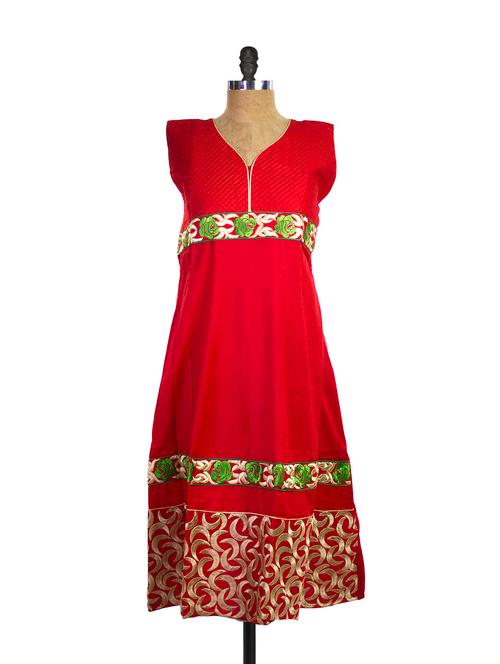 Red Magical Kurta - 71437 - Very Small Image - 1