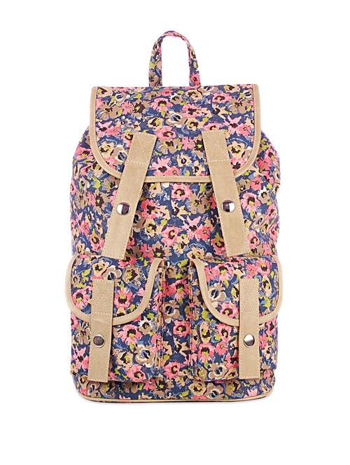 floral canvas backpack - 74177 - Very Small Image - 1