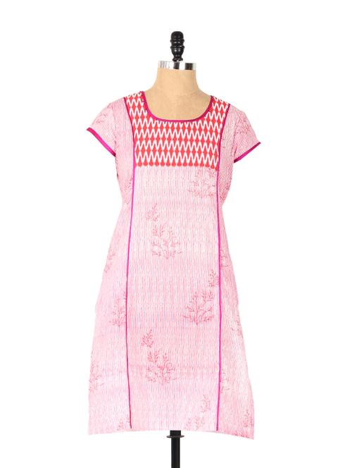 delicate pink short kurta - 74266 - Very Small Image - 1