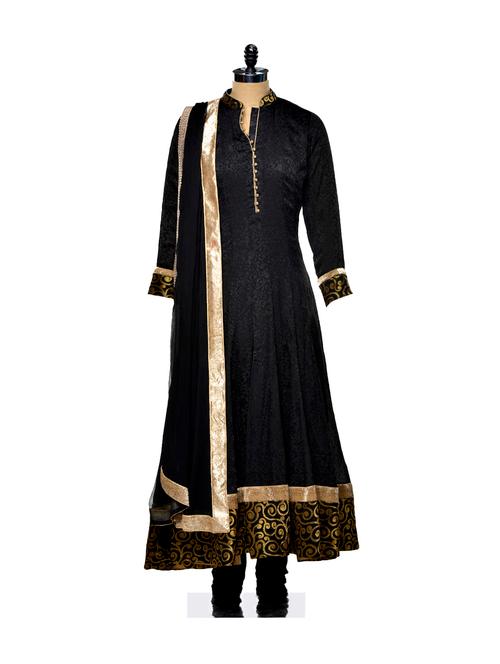 black georgette anarkali - 74587 - Very Small Image - 1