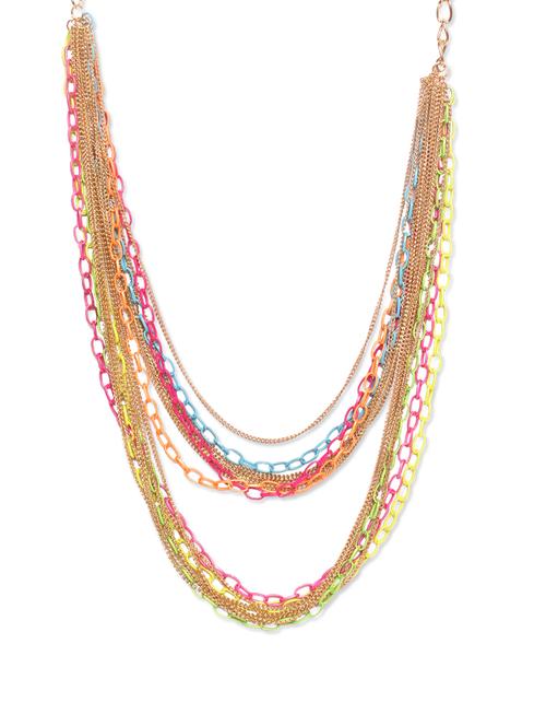 multi coloured with multiple chain style necklace - 74951 - Very Small Image - 1