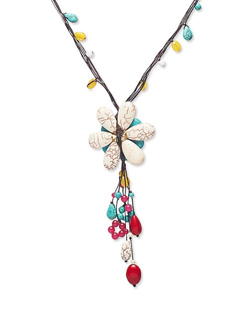 multicoloured flower necklace - 74957 - Very Small Image - 1