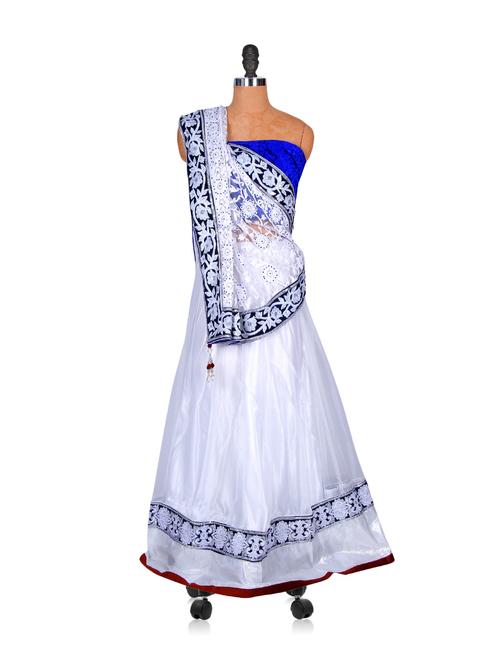 Priyanka Inspired White Net Lehenga - 76194 - Very Small Image - 1