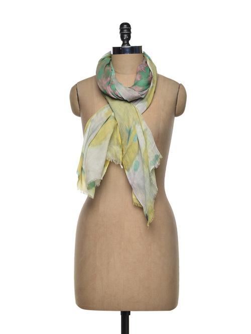 sea green and blue digital printed stole - 77483 - Very Small Image - 1