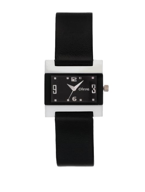Rectangular Black Dial Analog Watch - 78619 - Very Small Image - 1