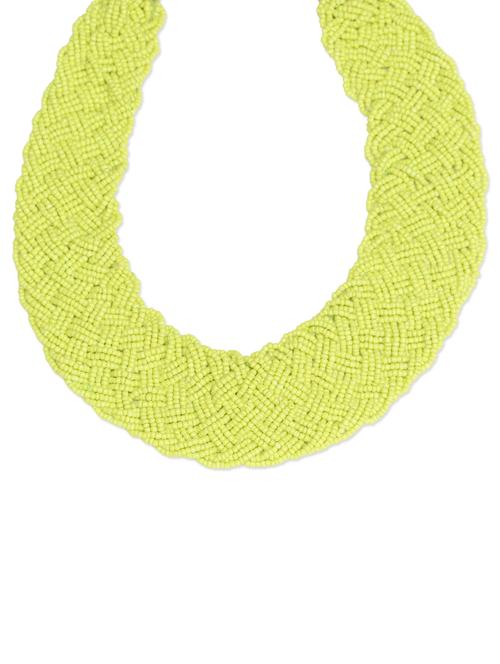 limegreen woven seed beads statement necklace - 78888 - Very Small Image - 1