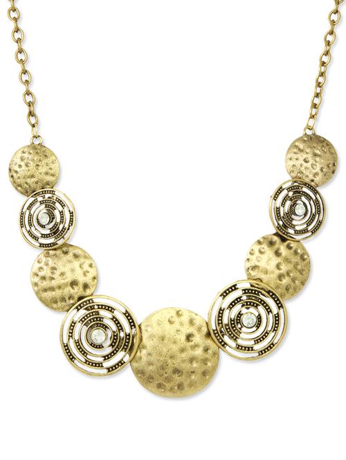 gold junk hammered neckpiece - 80089 - Very Small Image - 1