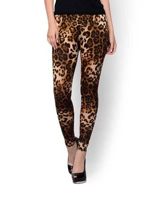cheetah print stretch jeggings - 80470 - Very Small Image - 1