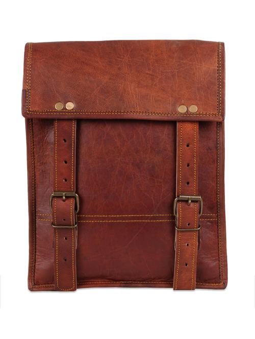 bravo brown vertical leather satchel bag - 82504 - Very Small Image - 1
