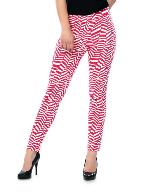 red and white printed jeggings - 82588 - Very Small Image - 1