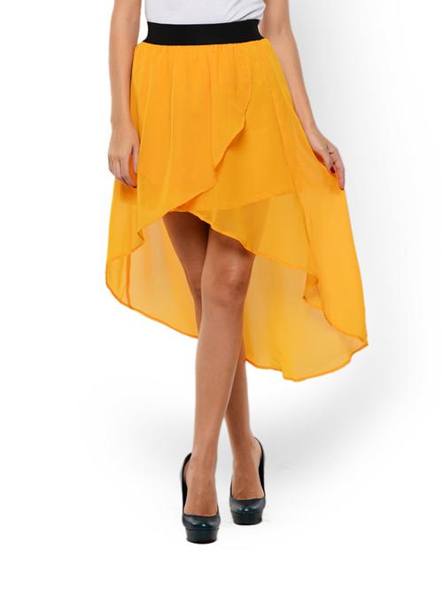 Amber Yellow Asymmetrical Overlap Skirt - 847276 - Very Small Image - 1