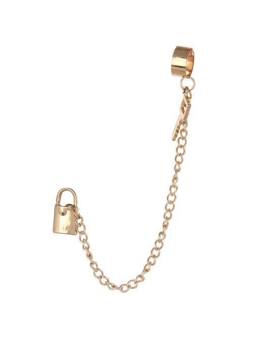 gold lock with key ear cuff - 852594 - Very Small Image - 1