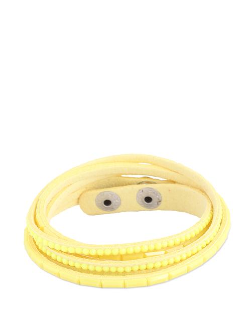 yellow leatherette bracelet with snap button closure - 852832 - Very Small Image - 1