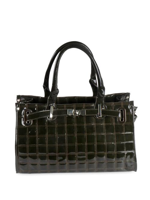 textured green glossy handbag - 852957 - Very Small Image - 1