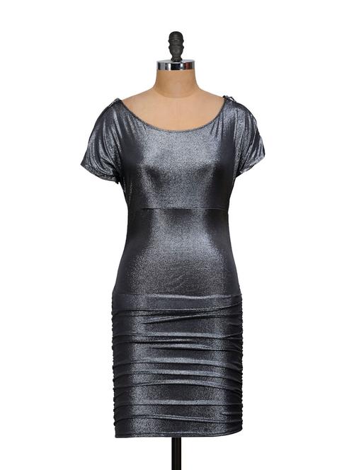shimmery silver-black evening dress - 854714 - Very Small Image - 1