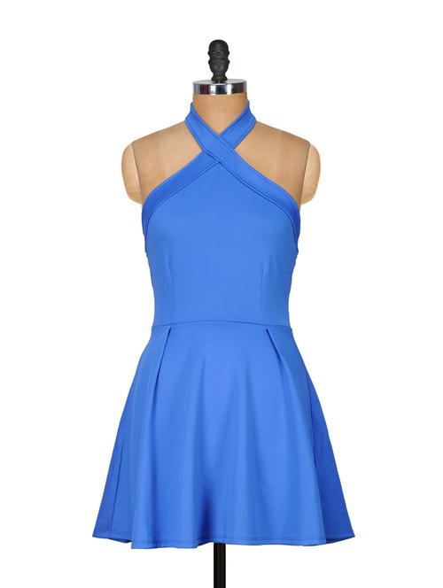 cobalt blue halter neck dress - 854761 - Very Small Image - 1
