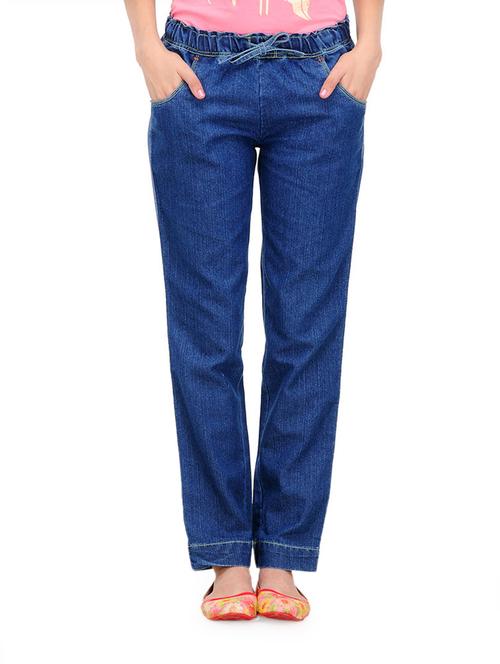Blue loose fit jeans with drawstrings - 855266 - Very Small Image - 1