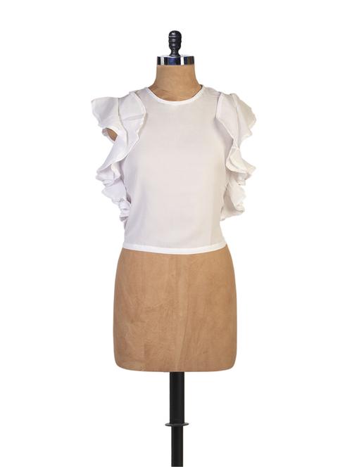 white top with ruffled sleeves - 861157 - Very Small Image - 1
