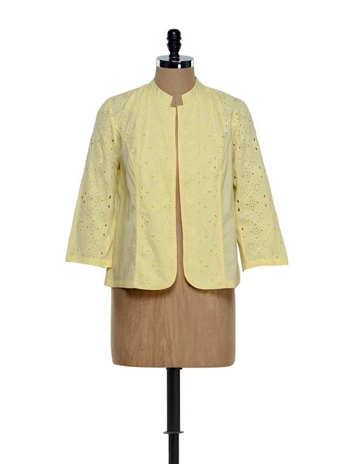 light yellow cotton jacket with cut-work - 865758 - Very Small Image - 1