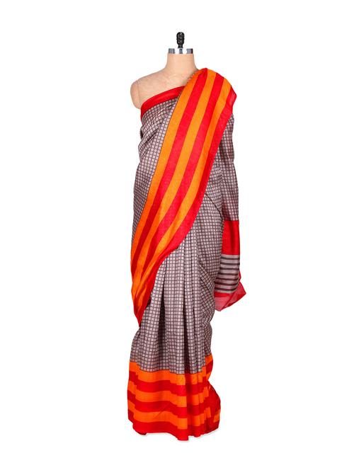 checks and colors bhagalpuri silk saree - 88536 - Very Small Image - 1