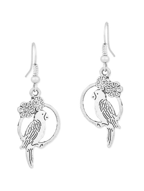 Oxidized Silver Bird Earrings - 889622 - Very Small Image - 1