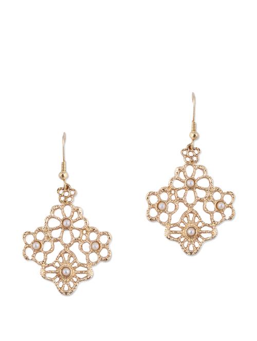 Gold Earrings with faux Pearls - 89057 - Very Small Image - 1