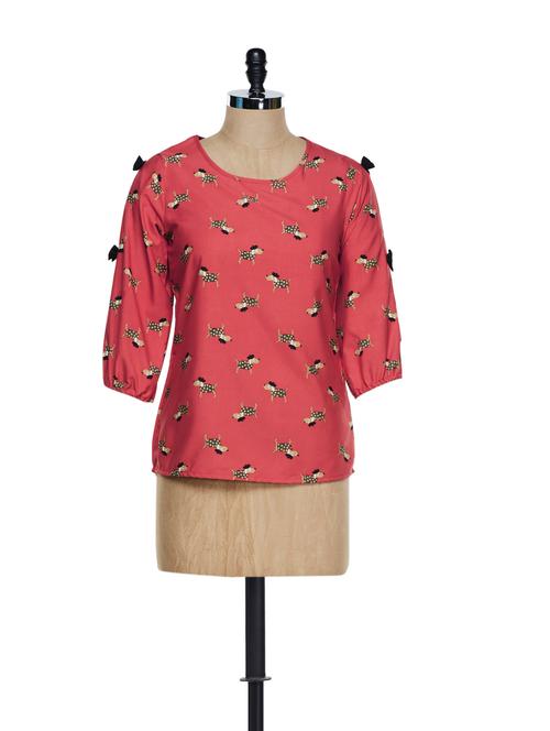 quirky printed red top  - 892727 - Very Small Image - 1