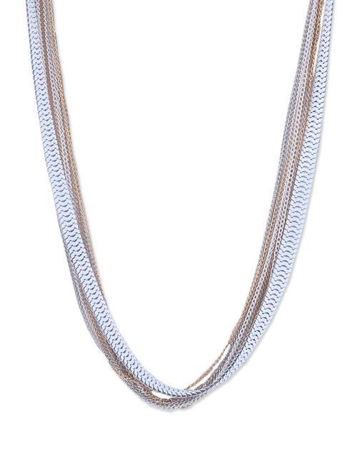 multi layer gold chain with broad white chain - 892781 - Very Small Image - 1
