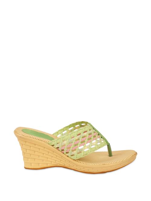 Trendy basket-weave patterned strap green platform heels - 893647 - Very Small Image - 1