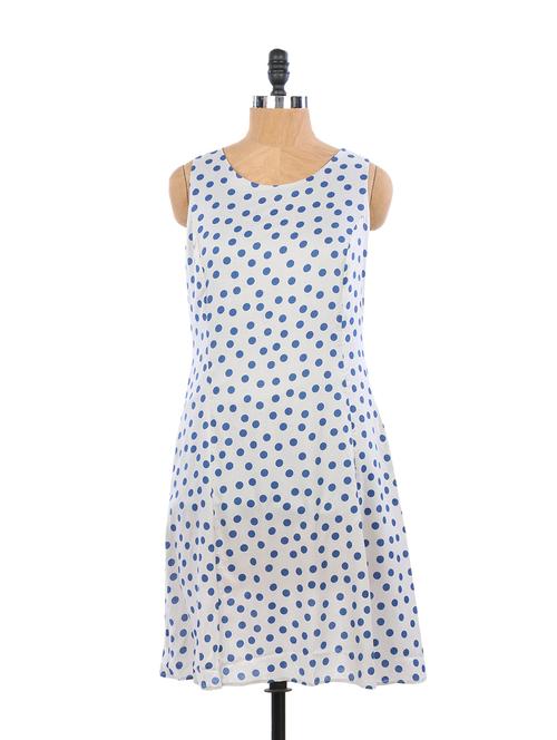 cute white and blue polka dotted summer dress - 894154 - Very Small Image - 1