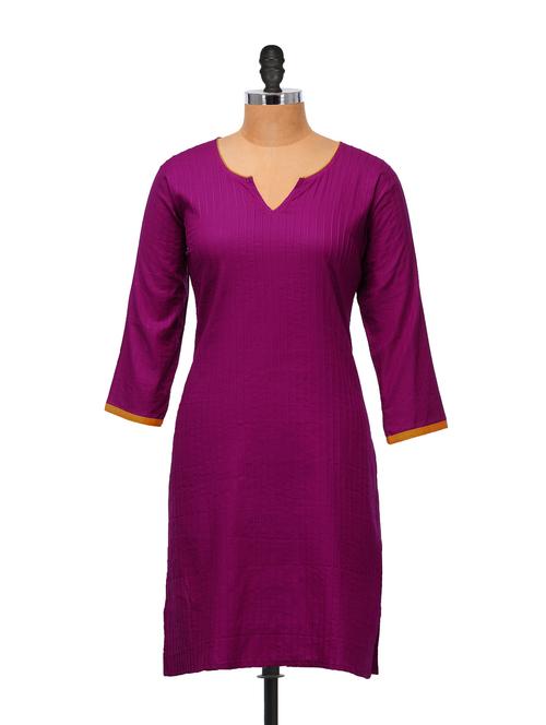 purple cotton kurta - 895233 - Very Small Image - 1