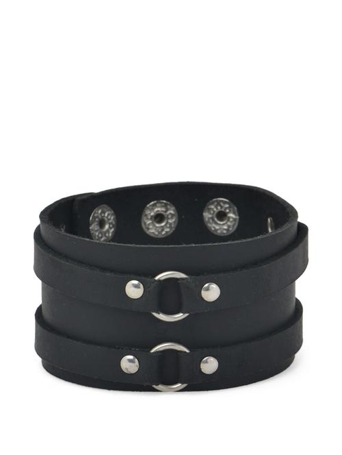 black leather wrist band - 895672 - Very Small Image - 1