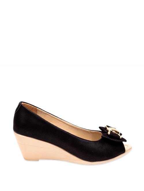 black peep-toe wedges - 898580 - Very Small Image - 1