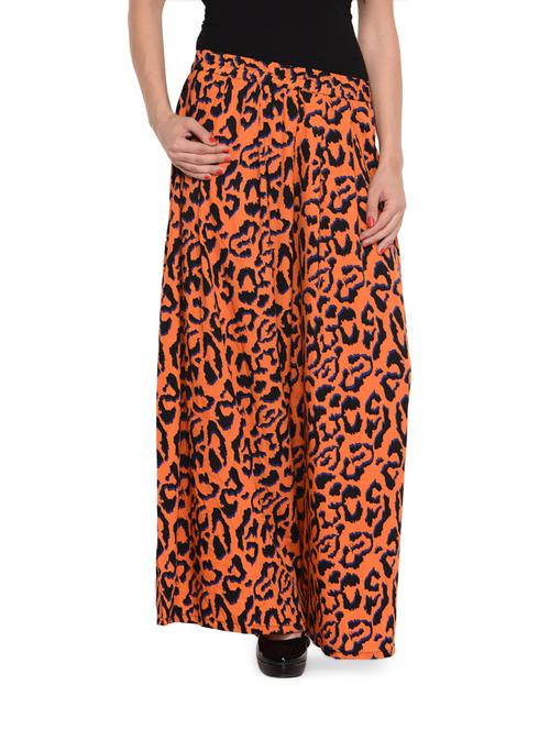 stunning printed orange palazzo pants - 899098 - Very Small Image - 1