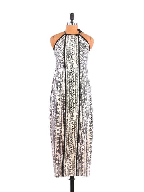 black & white aztec print maxi dress - 899919 - Very Small Image - 1