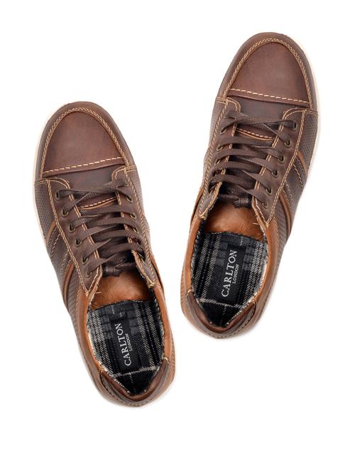 coffee brown leatherette casual shoes - 899994 - Very Small Image - 1