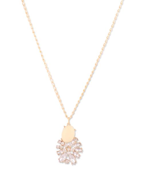 gold long chain diamond studded 
pendant - 901202 - Very Small Image - 1