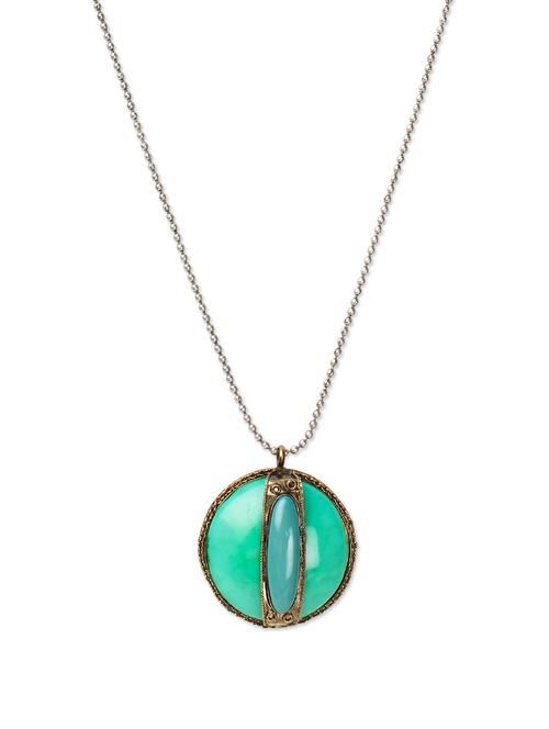 trendy green stone pendant necklace - 901682 - Very Small Image - 1