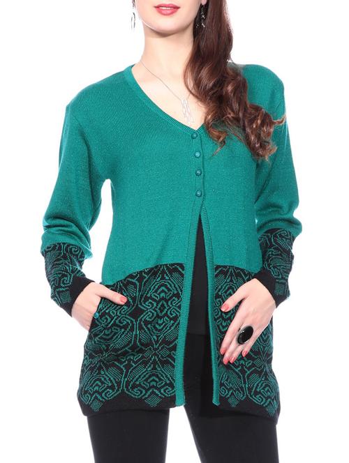 green cardigan with a black base - 903054 - Very Small Image - 1