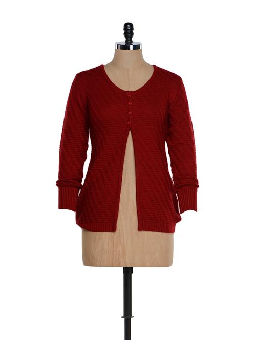 hearty maroon cardigan - 903057 - Very Small Image - 1