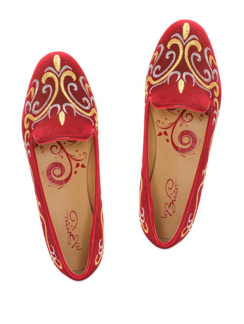 red embroidered suede bellies - 904482 - Very Small Image - 1