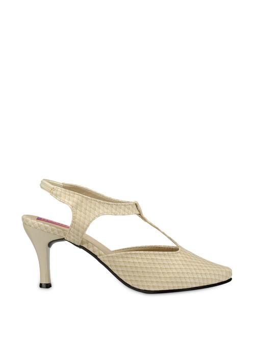 textured beige heel sandals - 905792 - Very Small Image - 1