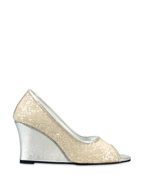 Shimmering silver wedge peeptoes - 905828 - Very Small Image - 1