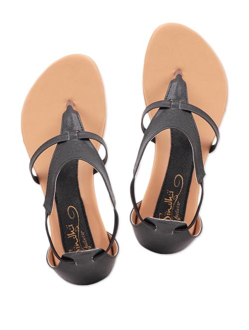 Black Toe Separator Flat Sandals - 907403 - Very Small Image - 1