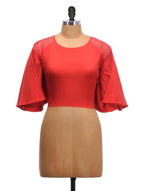red kaftan style crop top - 907780 - Very Small Image - 1