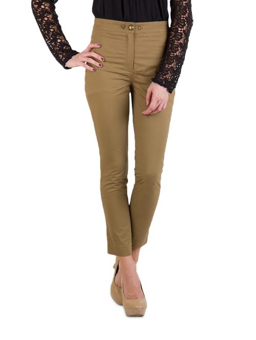 khakhi brown highwaist pants - 908342 - Very Small Image - 1