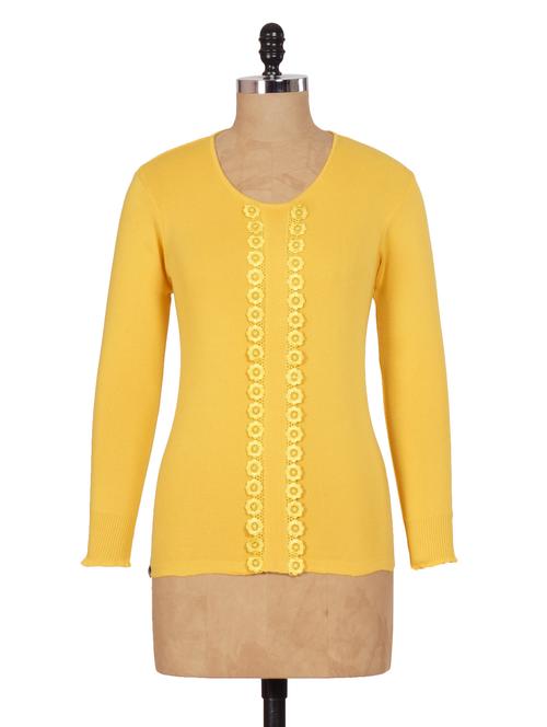 solid yellow knitted top - 908596 - Very Small Image - 1