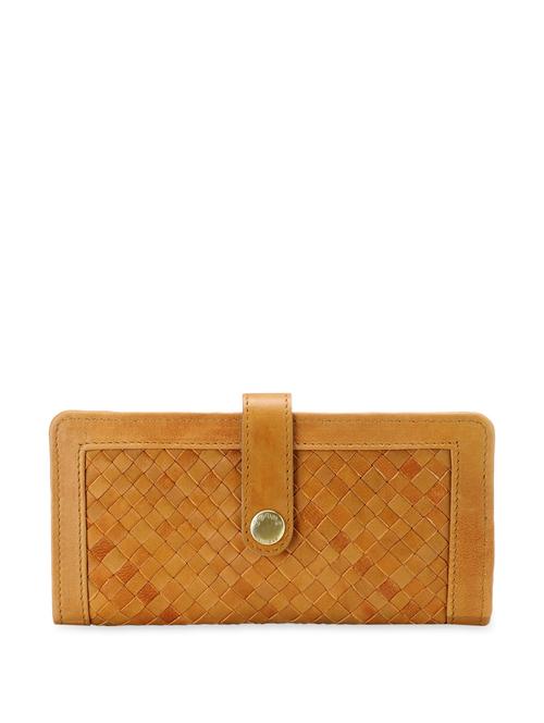 sleek brown checkered leather wallet - 910431 - Very Small Image - 1