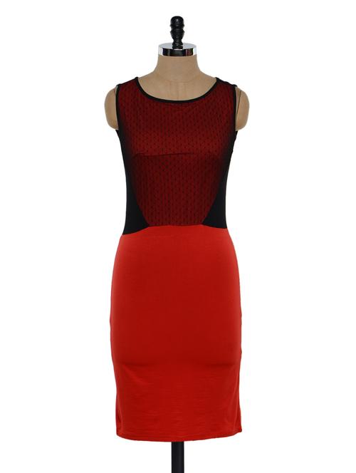 Red and Black Bodycon Dress - 913889 - Very Small Image - 1